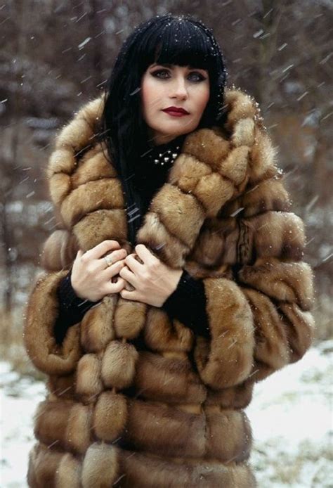 Sable Fur Coat Goddess Women Wear Fur Coats Fur Hood Long Hair