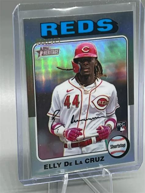 2024 TOPPS HERITAGE Baseball Elly De La Cruz Silver Chrome 375 EUR 156