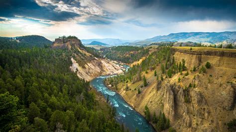 Nature Yellowstone National Park Grand Canyon River Landscape Hd