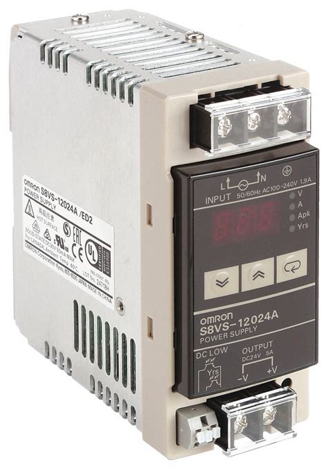 OMRON, 100 to 240 V AC, Single, DC Power Supply - 2REK3|S8VS-12024A - Grainger