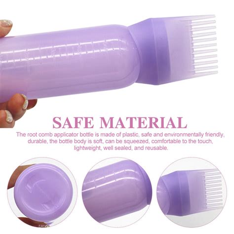 4pcs Dyeing Portable Plastic Hair Oil Root Comb Applicator Bottle