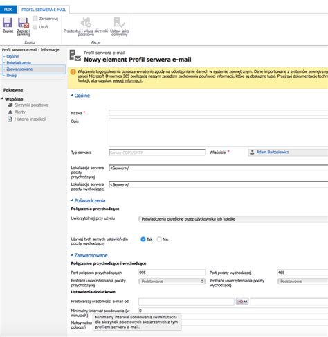 Konfiguracja Profilu Serwera Poczty Infolab Blog