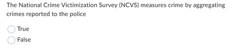 Solved The National Crime Victimization Survey Ncvs