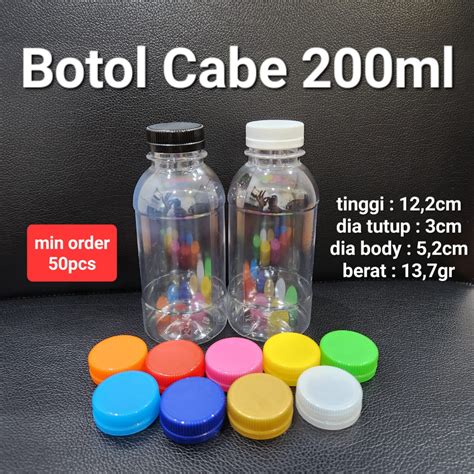 Jual Botol Cabe 200ml Pendek Botol Sambal 200ml Plastik Pet Shopee