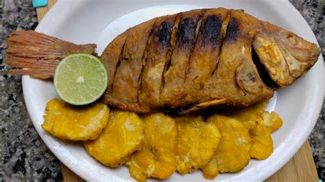 Pescado Frito Con Tostones Cocinando Sin Medidas Youtube