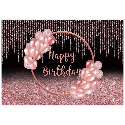 Custom Pink And Black Doll Birthday Backdrop Girl Birthday Banner