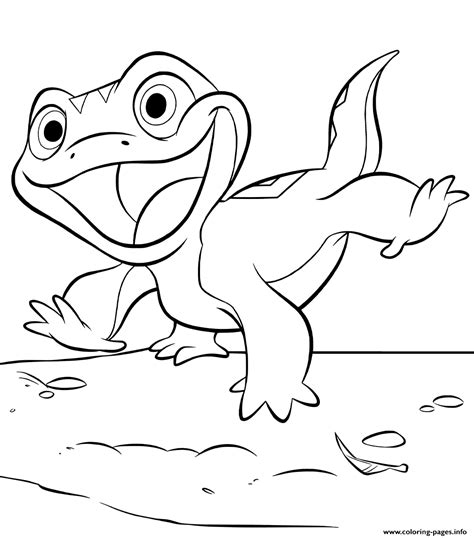 Print Lizard Bruni From Frozen Coloring Pages Frozen Coloring Pages