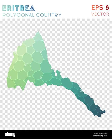 Eritrea Polygonal Map Mosaic Style Country Fancy Low Poly Style