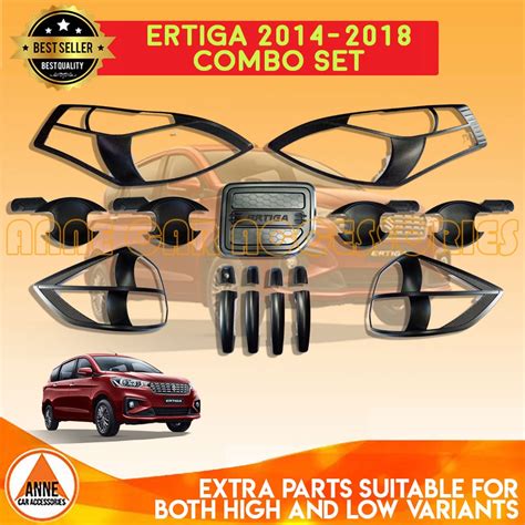 Garnish Cover Set Suzuki Ertiga 2014 2018 Black Chrome Suzuki