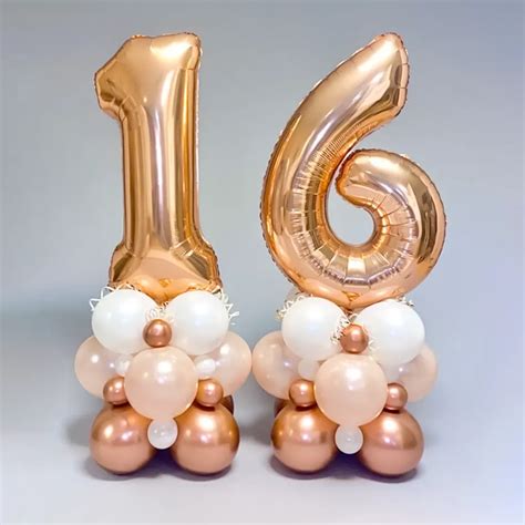 Rose Gold Number Balloon Bouquet Balloon Decoration In Surat Togetherv