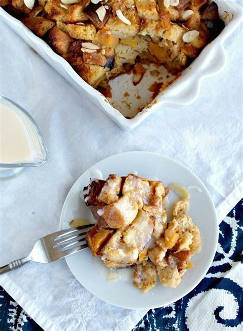 Peachy Bread Pudding With Caramel Sauce Recipe Recette