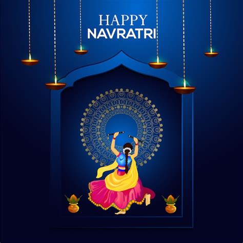 Premium Vector Happy Navratri And Dandiya Celebration