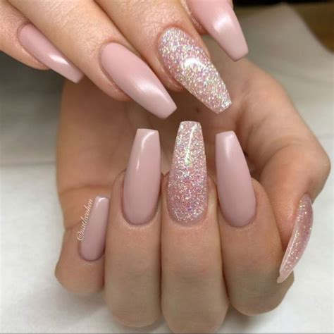 25 Nude Nails With Glitter You Ll Adore Festive French Glitter Tip Nails