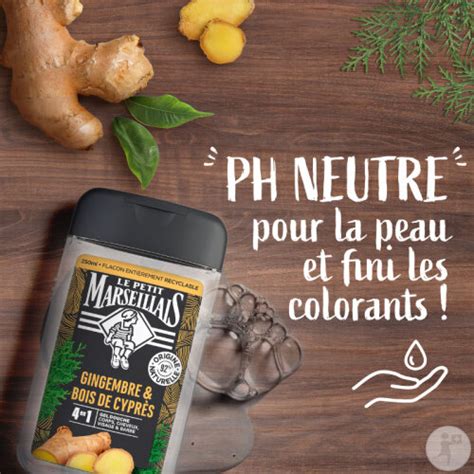 Le Petit Marseillais Gel Douche Homme 4 En 1 Gingembre Et Bois De