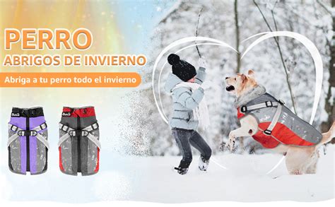 AUTOWT Abrigo de Invierno para Perros con Arnés Desmontable Forro