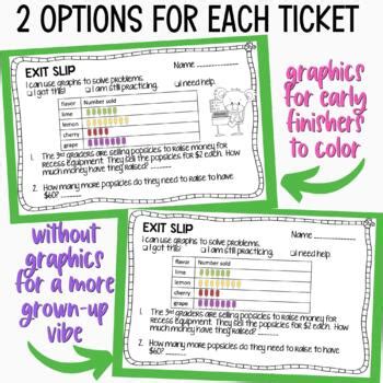 Rd Grade Math Exit Slips For Reading And Using Data Tpt