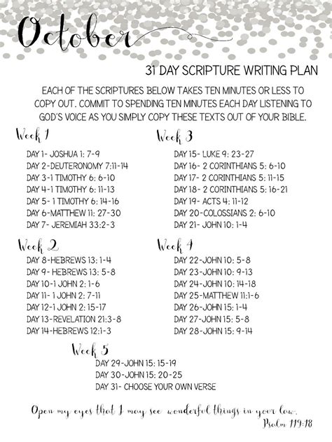 Sweet Blessings: October Scripture Writing Plan