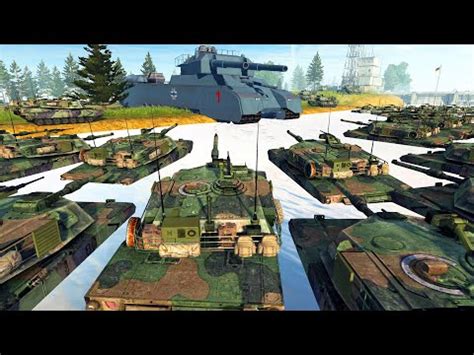 P 1000 RATTE Vs 100 M1 Abrams Tanks Men Of War WW2 Mod Battle