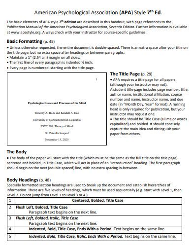 APA 7 Title Page - 26+ Examples, PDF