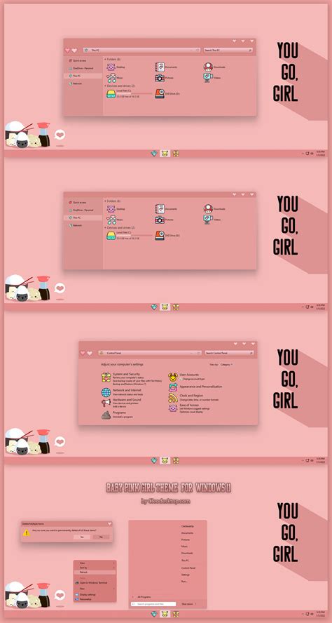 Baby Pink Girl Theme For Windows 11 – WINDOWSCUSTOMIZATION.com