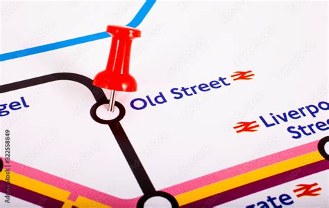 Old Street Station on a London Underground Map Stock Photo | Adobe Stock