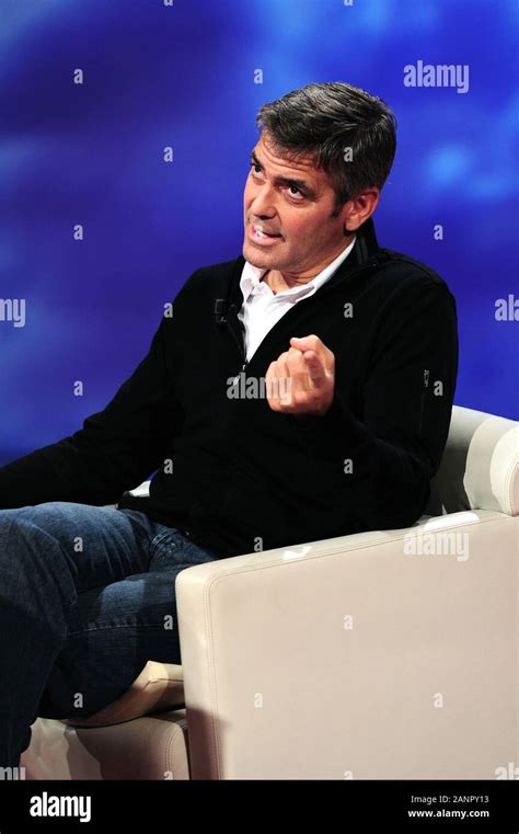 Milan Italy 10/04/2008 , George Clooney guest of the transmission "Che ...