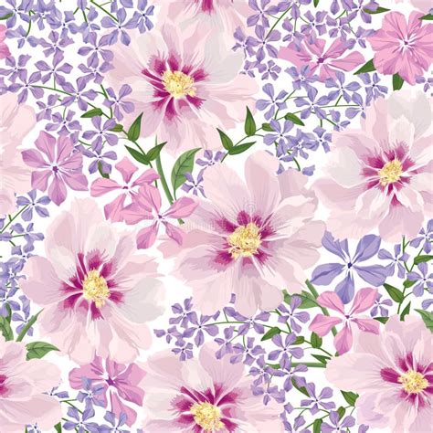 Floral Seamless Background Gentle Flower Pattern Stock Illustration