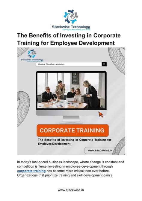 Ppt The Benefits Of Investing In Corporate Training For Employee