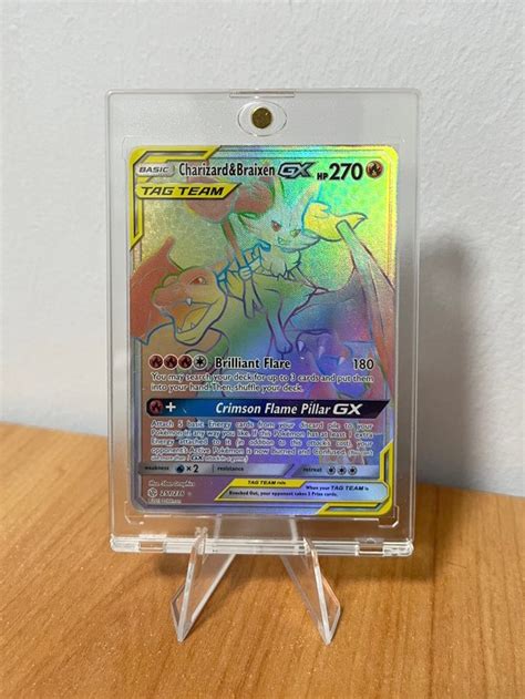 Pokemon Charizard Braixen Gx Cosmic Eclipse Rainbow Secret