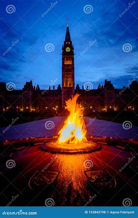 Canada Parliament Building and Centennial Flame Stock Photo - Image of color, canada: 153843798