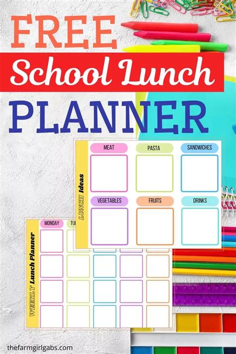 School Lunch Planner | Lunch planner, School lunch, Creative lunch