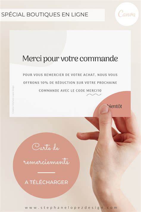 Carte Merci Pour La Commande Thank You Card Design Packaging