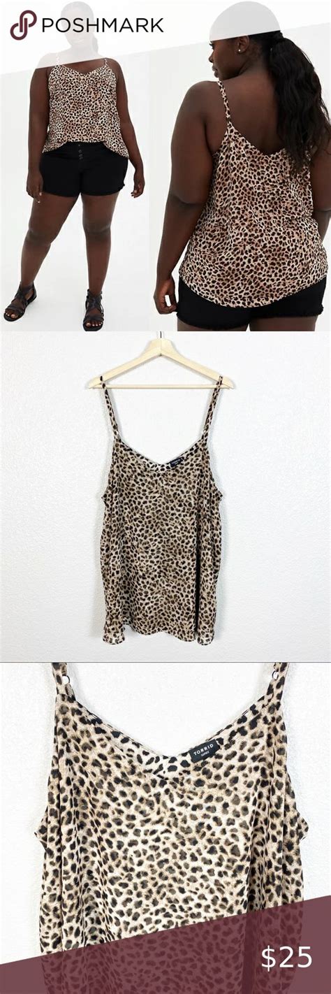 Torrid Womens Sophie Leopard Chiffon Double Layer Swing Cami Tank Size