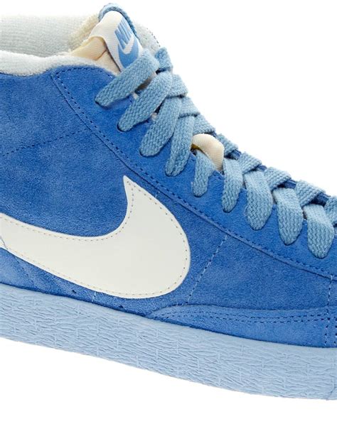 Nike Blazer Mid Blue Suede High Top Trainers for Men - Lyst