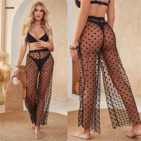 Mesh Bikini Pants Trousers Mesh Beach Pants Women Beach Bottom