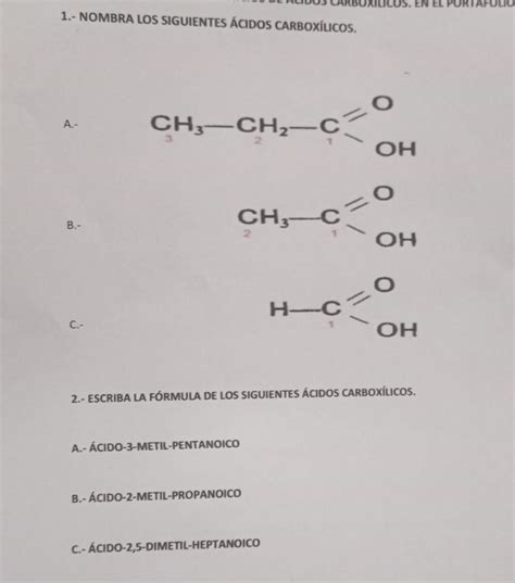 Por fa me ayudan con esto 1 Nombra los siguientes ácidos