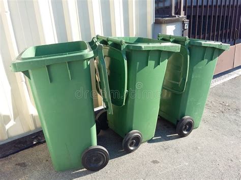 Isolated Big Garbage Bin or Trash Can with Wheels Stock Image - Image ...