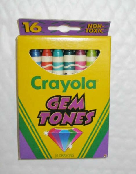 Vintage 1994 Crayola Gem Tones Crayons 16 Count Retired Discontinued