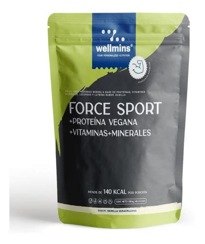 Prote Na Vegana Wellmins Force Sport En Polvo Con Vitaminas Meses Sin