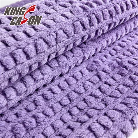 Kingcason Purple Jacquard Rabbit Faux Fur Fabric