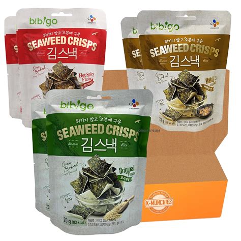 Buy K Munchies CJ Bibigo Seaweed Crisps 6 20g Packs Korean Seaweed