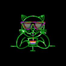 Neon Cat Gif