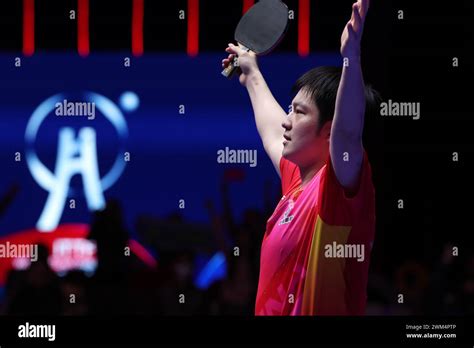 Busan South Korea 24th Feb 2024 Fan Zhendong Of China Celebrates