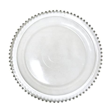 Silver Beaded Glass Charger Plate Beautiful Wedding Hire