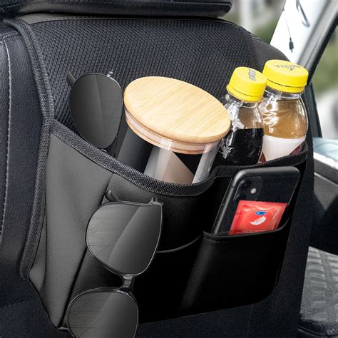 Car Rear Seat Storage Bag Car Leather Multifunctional CJdropshipping