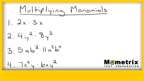 Multiplying Monomials Video And Practice Questions