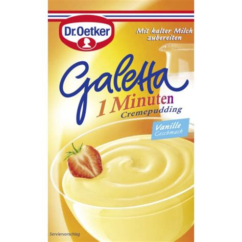 Dr Oetker Galetta 1 Minuten Cremepudding Vanille Geschmack 80 G