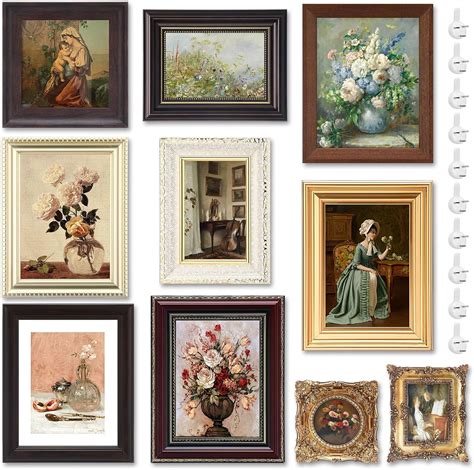 10 Pcs Vintage Frames For Wall Or Tabletop Ornate French Country Frames
