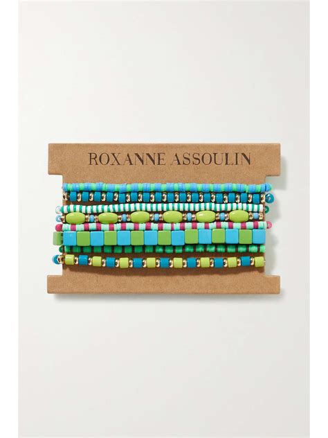 Roxanne Assoulin Colour Therapy Set Of Eight Enamel And Gold Tone