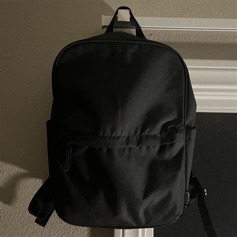black ikea backpack front pocket  side water depop